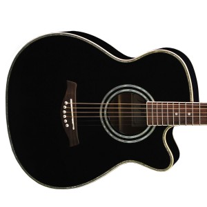 Flight F-230C BK Folk Acoustic Guitar, Spruce / Agathis - Black
